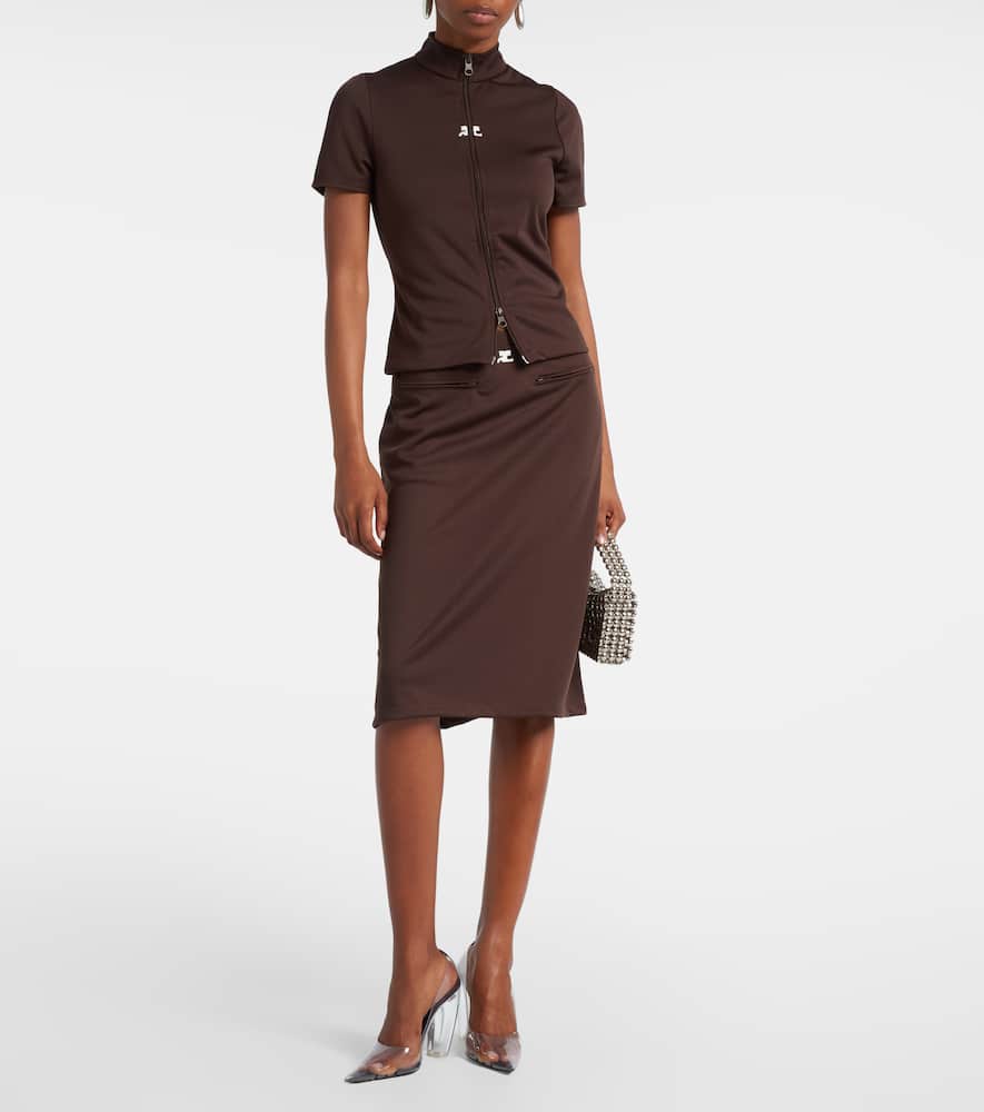 Courrèges Interlock Tracksuit midi skirt