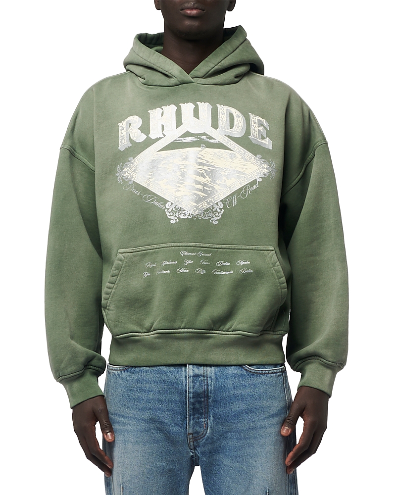 Rhude Dakar Convoy Hoodie in Vintage Black & Silver - Black. S also in M, L, XL/1X, XXL/2X