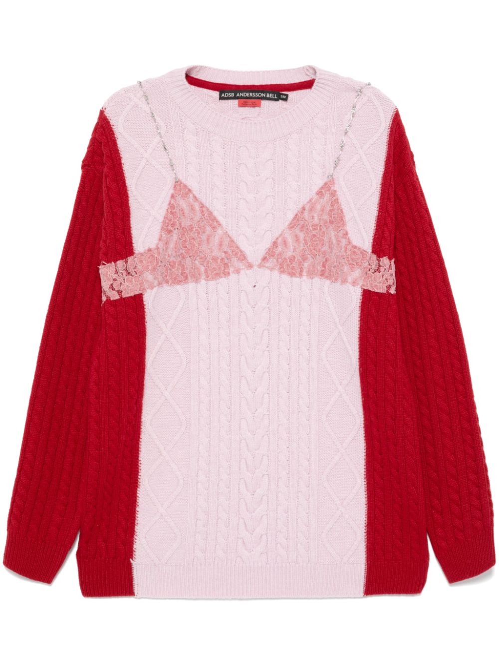 Lace lingerie jumper - Pink