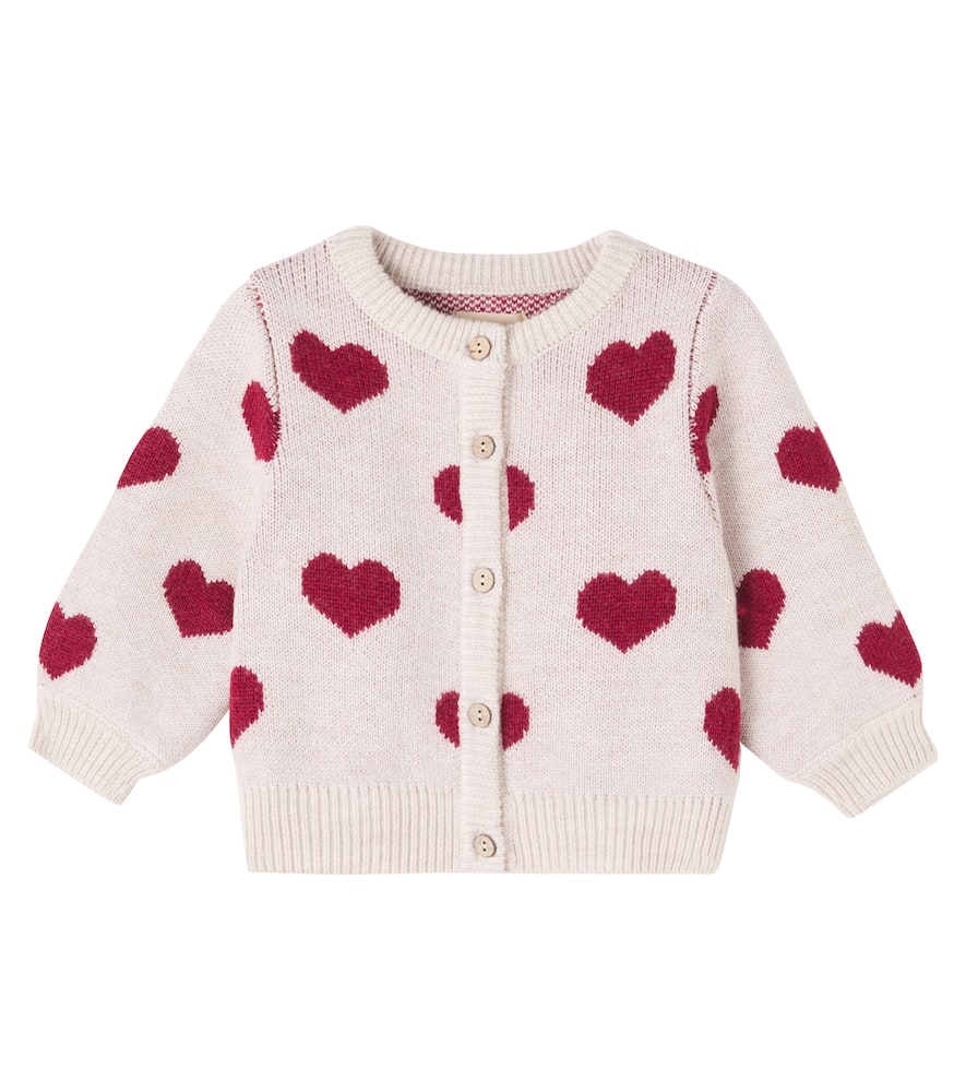 Baby Hearts jacquard wool cardigan