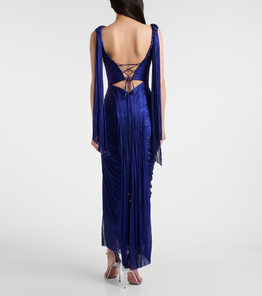 Faye metallic silk tulle bustier gown