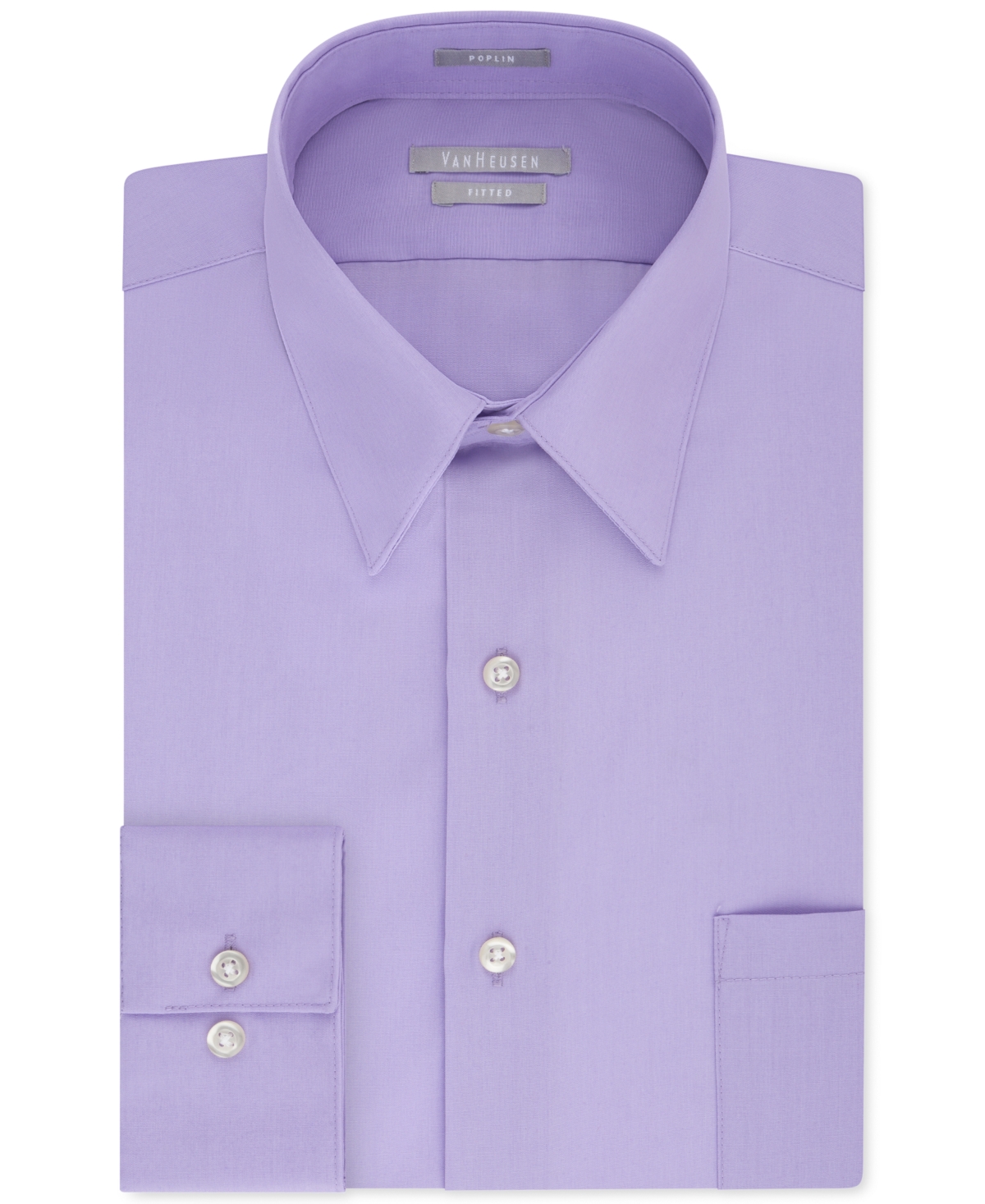 Men's Fitted Poplin Dress Shirt - Lavender