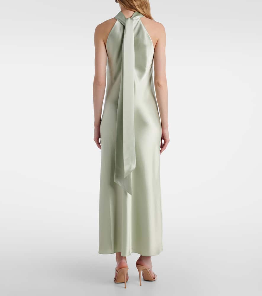 Sienna scarf-detail satin maxi dress