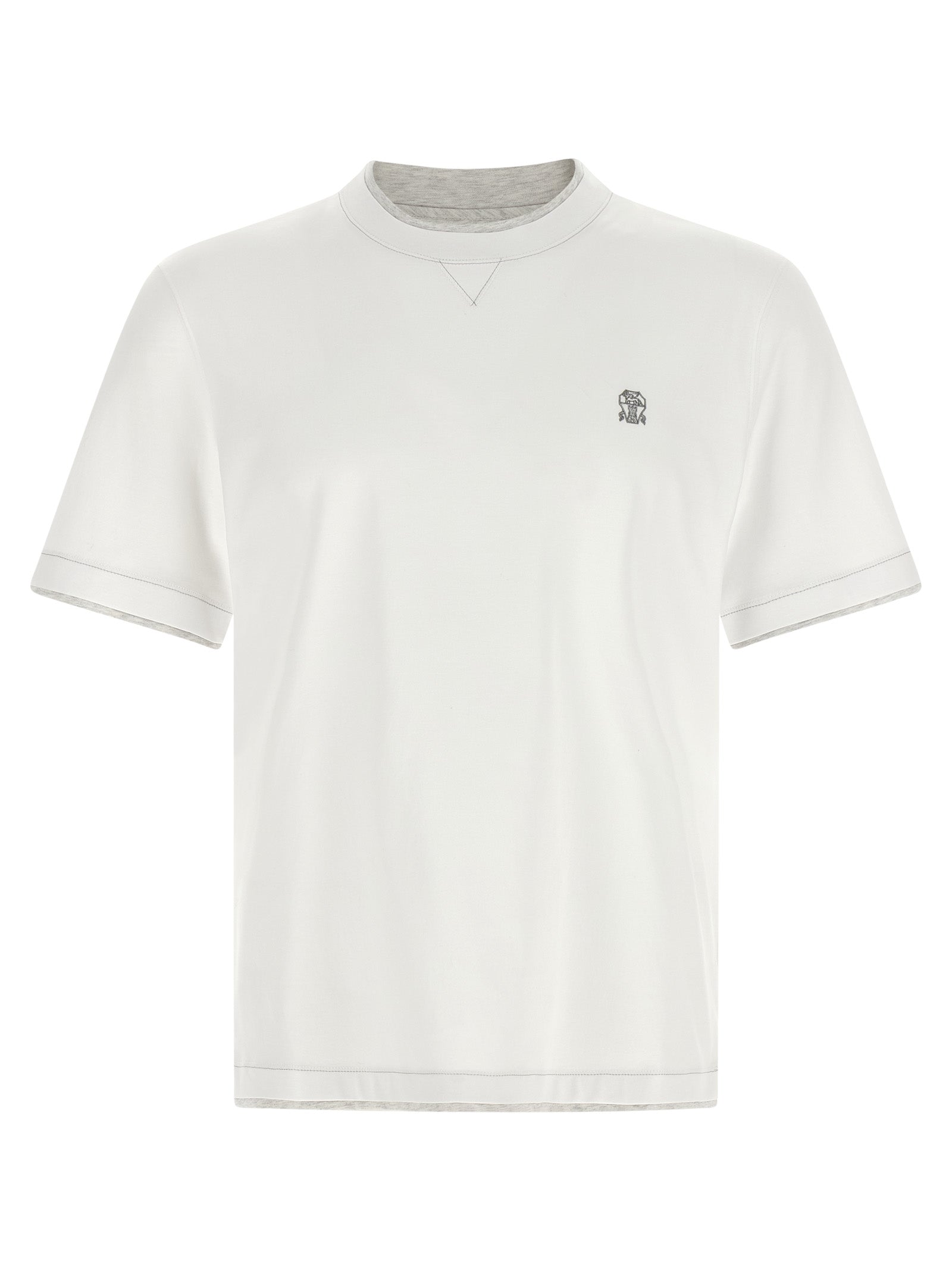 Embroidered Logo Cotton T-Shirt — White