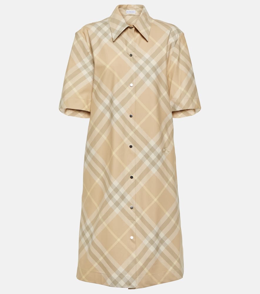 Check cotton shirt dress