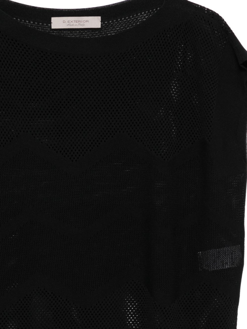 Black Crew Neck Knitted Sweater