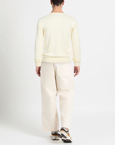 Man Sweater Cream Size 38 Virgin Wool