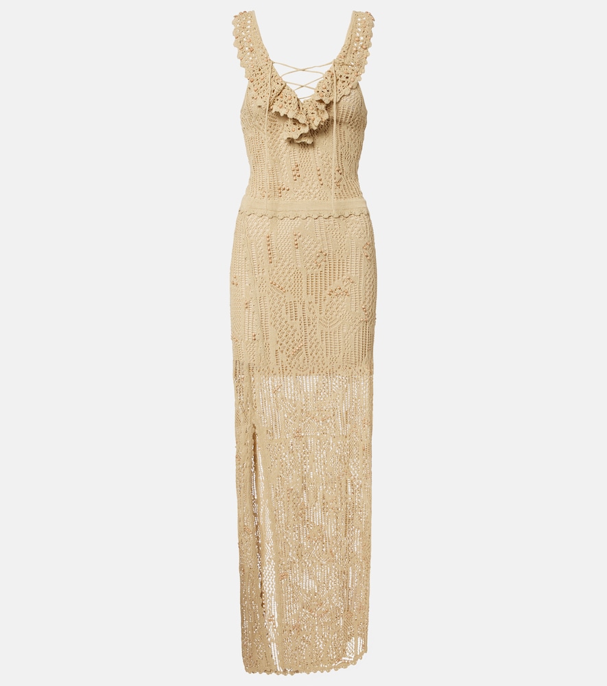 Ornella beaded crochet maxi dress