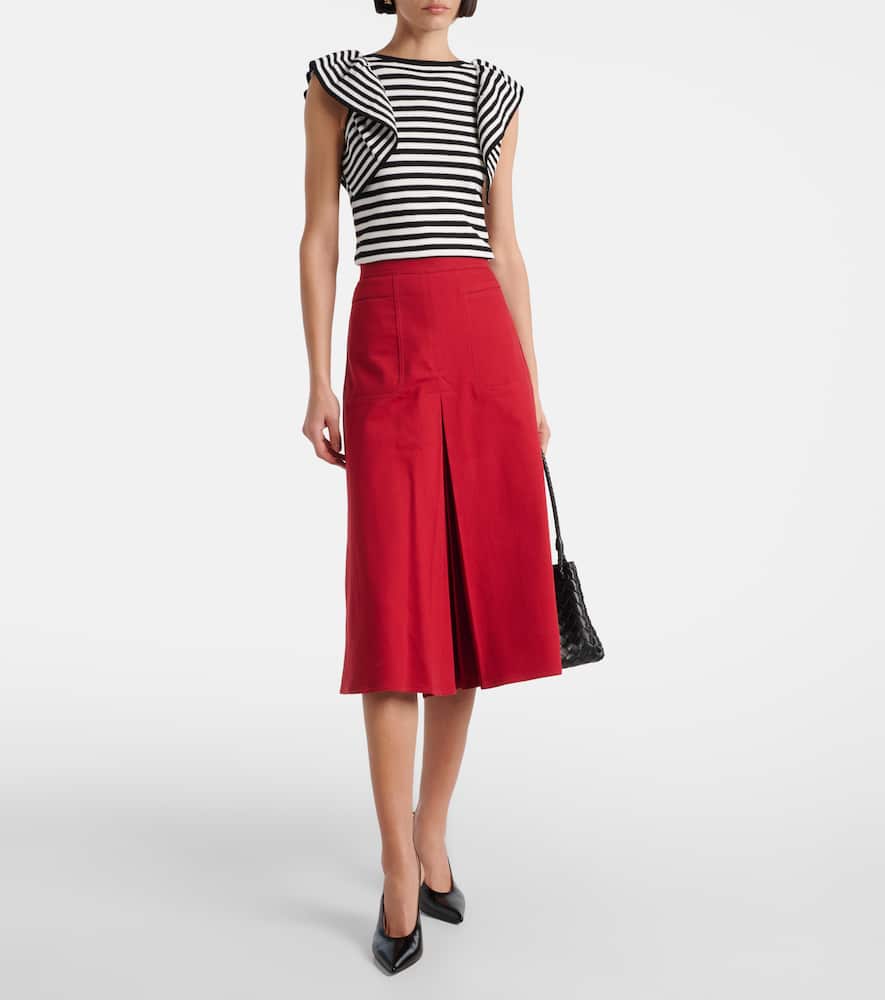 Vieste ruffled striped top