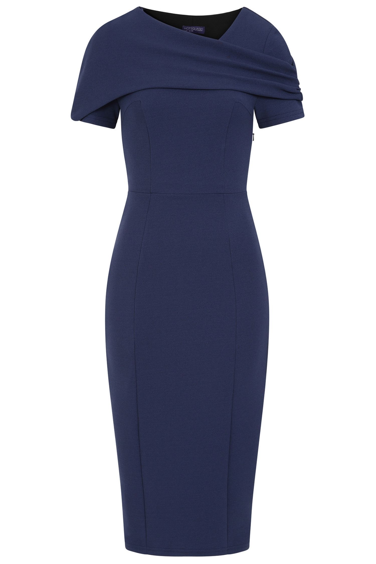 Hot Squash Women's Cape Bodycon Dress in Navy