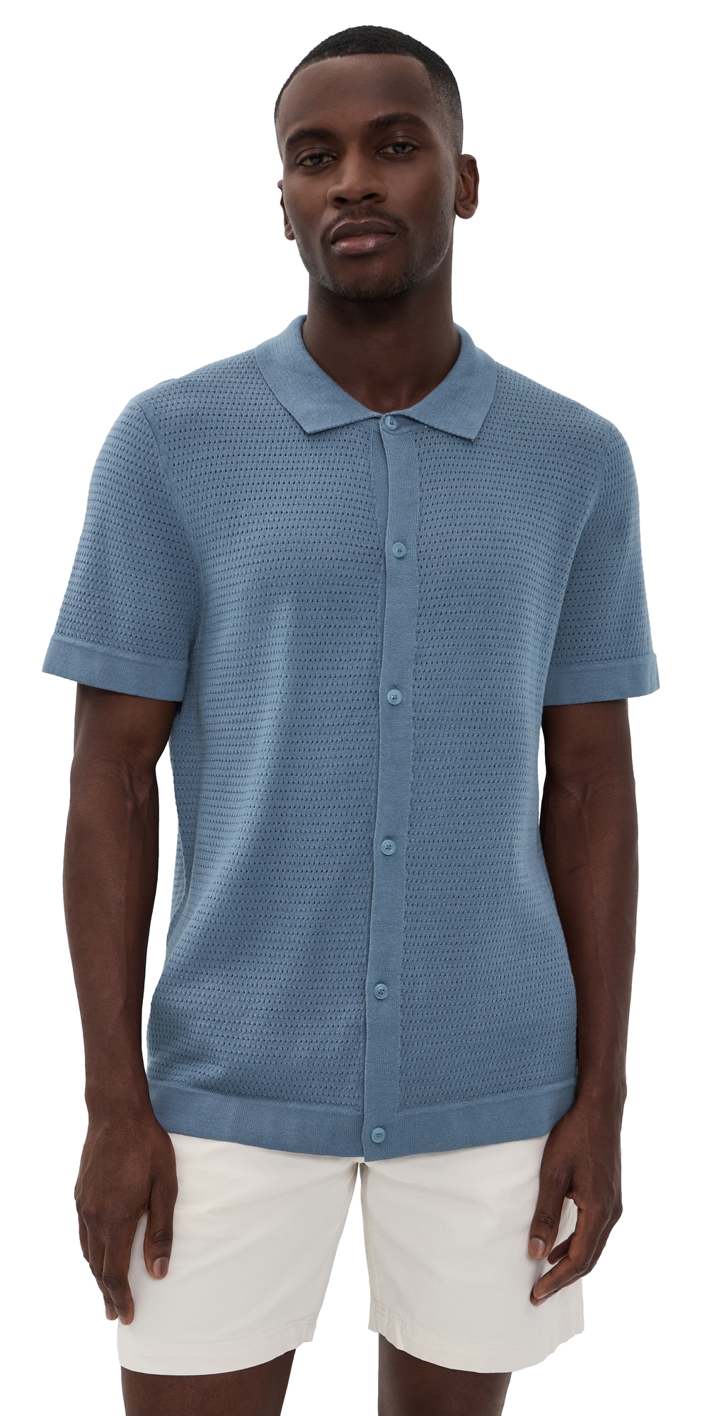 Drop Needle Button Up Shirt Mist