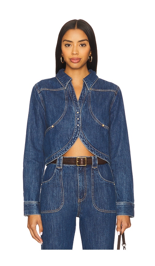 HEVRON Lucia Jacket in Dark Blue Wash. L also in