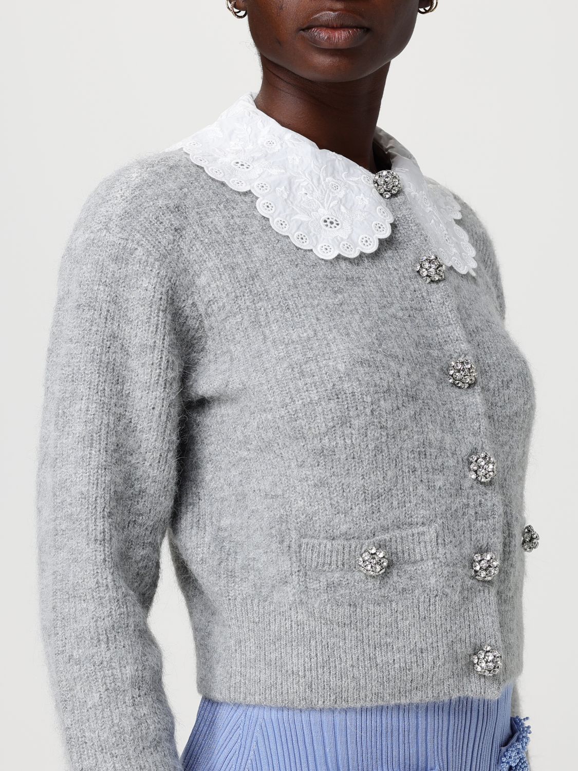 Cardigan With Lace Collar