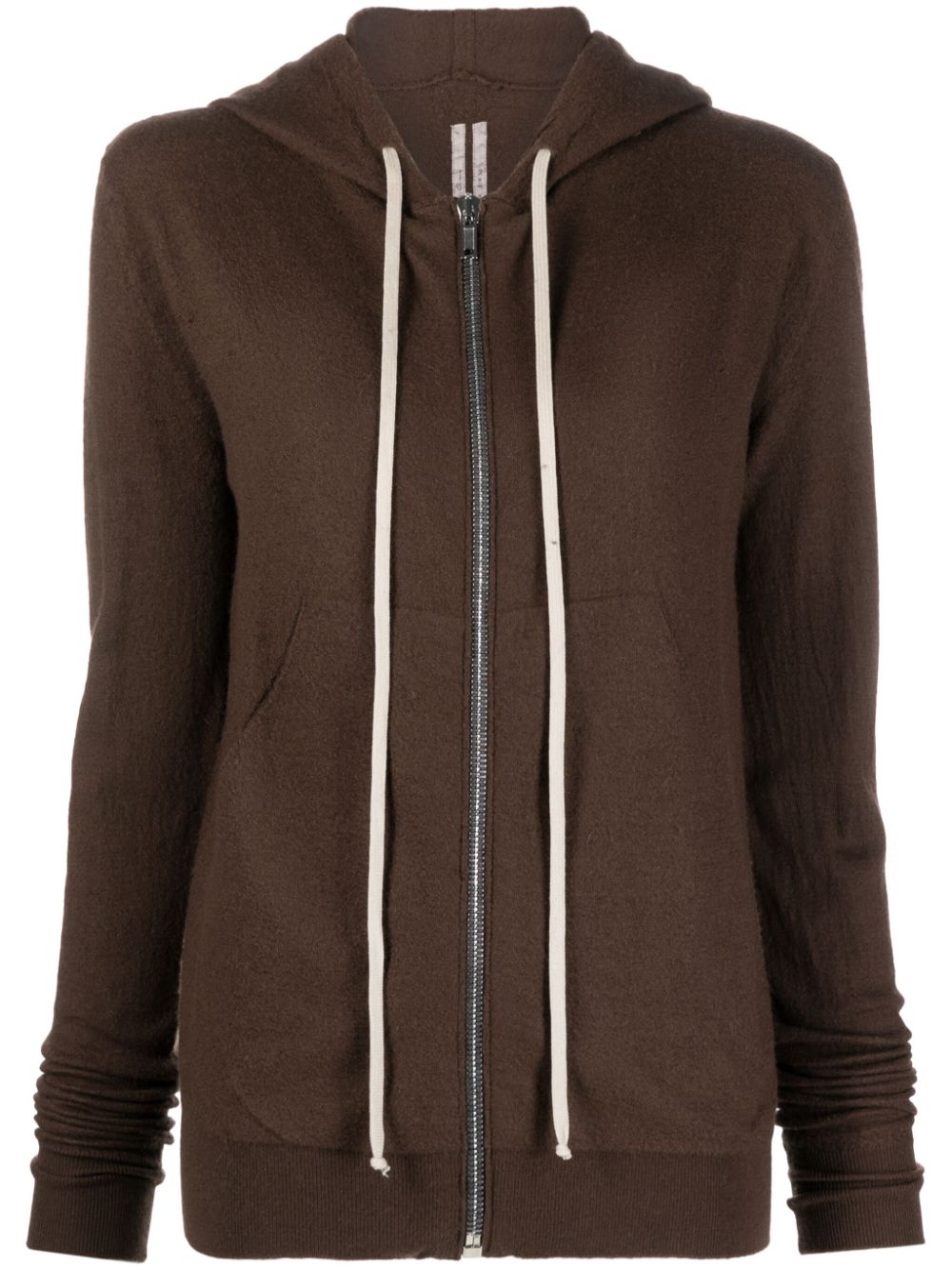 Zip-up cashmere hoodie - Brown