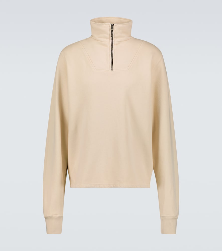 Cotton jersey half-zip sweatshirt