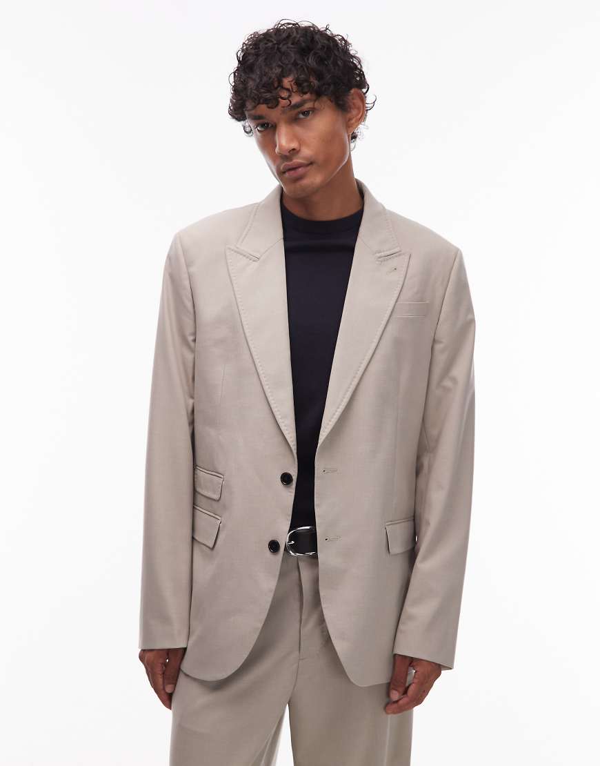 Gallow tailored blazer in taupe-Neutral