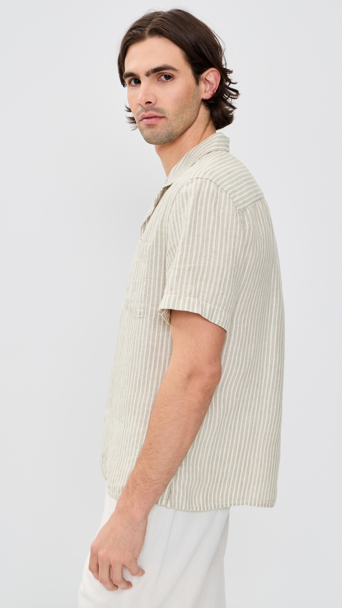 Striped Linen Camp Shirt Saltlines