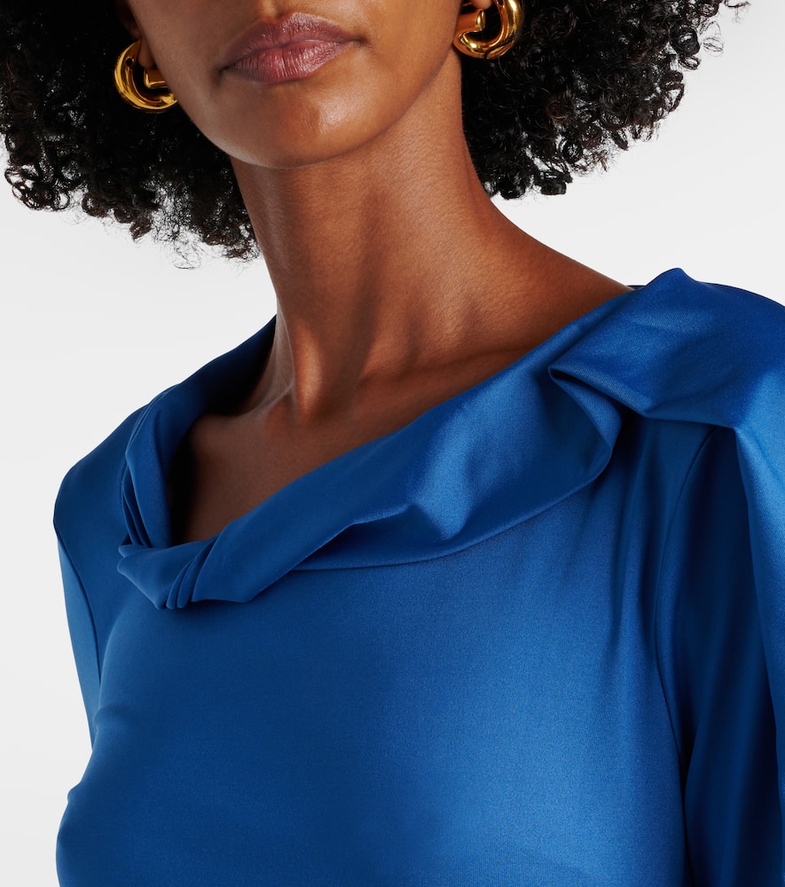 Victoria Beckham Ruched asymmetric jersey top