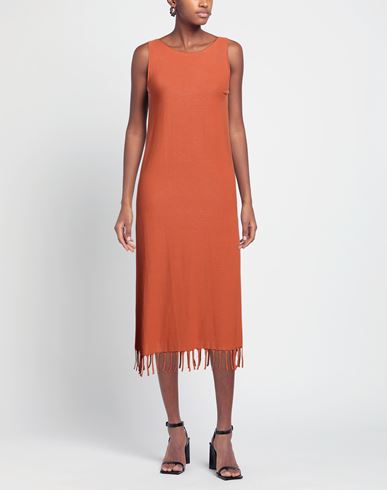 Archivio B Woman Midi dress Orange Size S Cotton