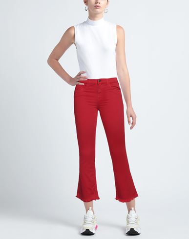 Woman Pants Red Size 2 Cotton, Elastane