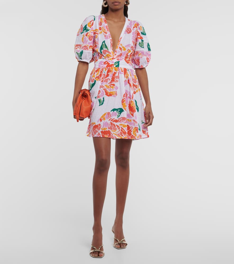Reina printed cotton minidress