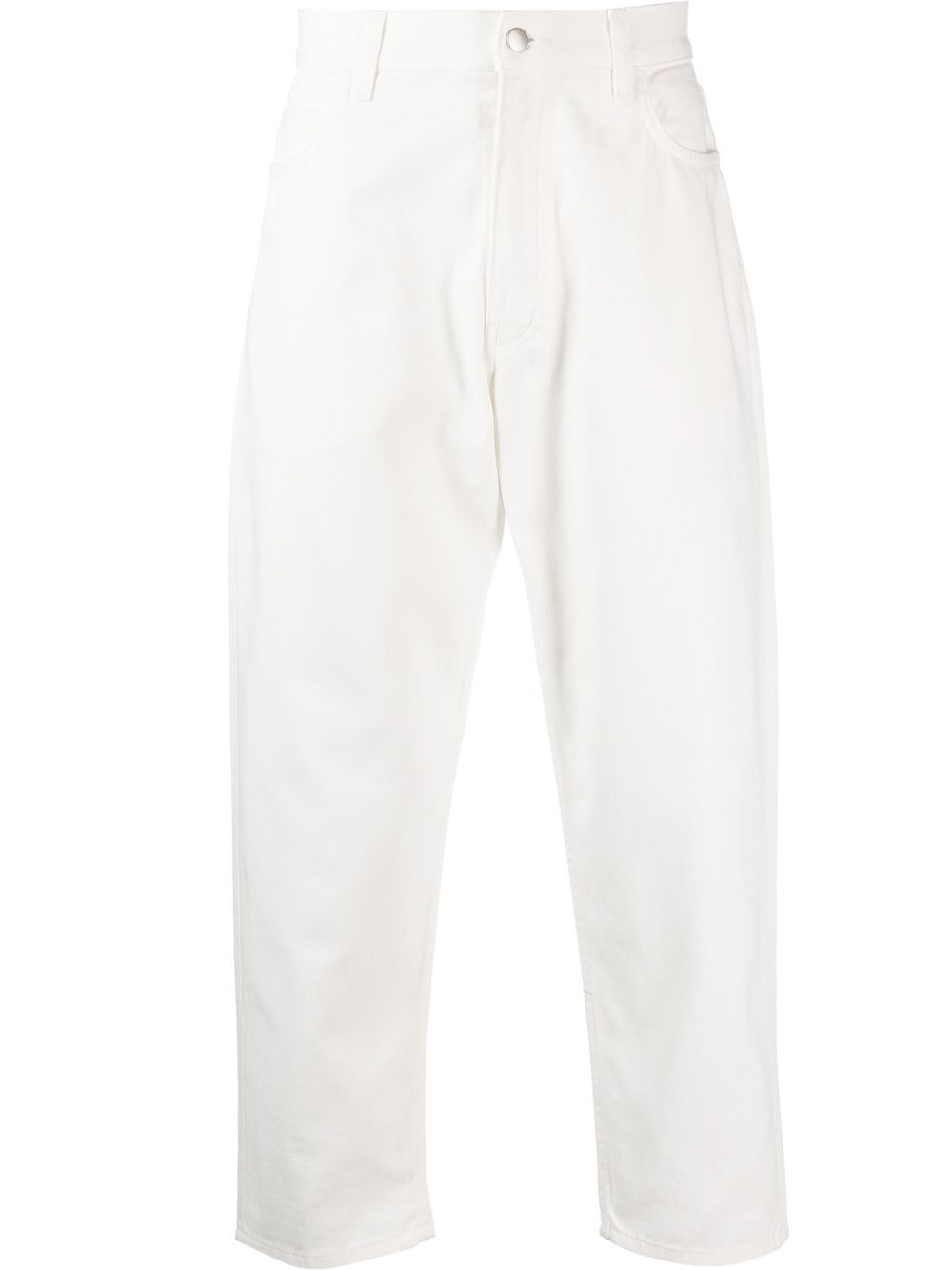 Washed tapered denim jeans - White