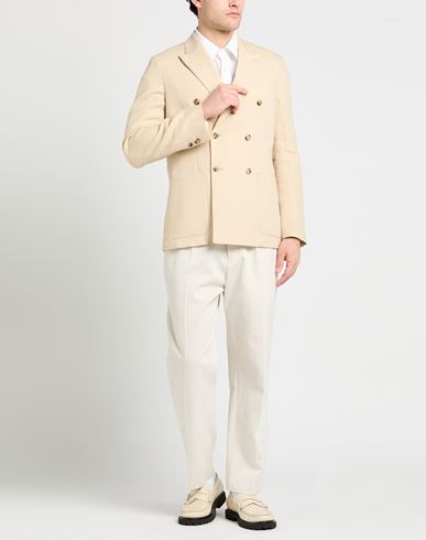 Man Blazer Beige Size 40 Linen