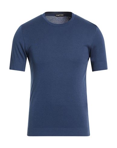 Man Sweater Navy Size 42 Lyocell, Cotton