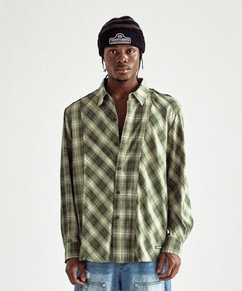 UNBALANCE CHECK SHIRTS GREEN