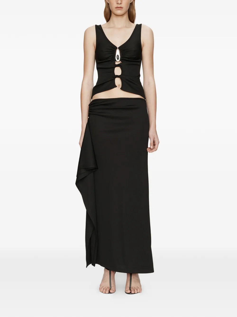 Crystal Pendant Open Twist Tank Top