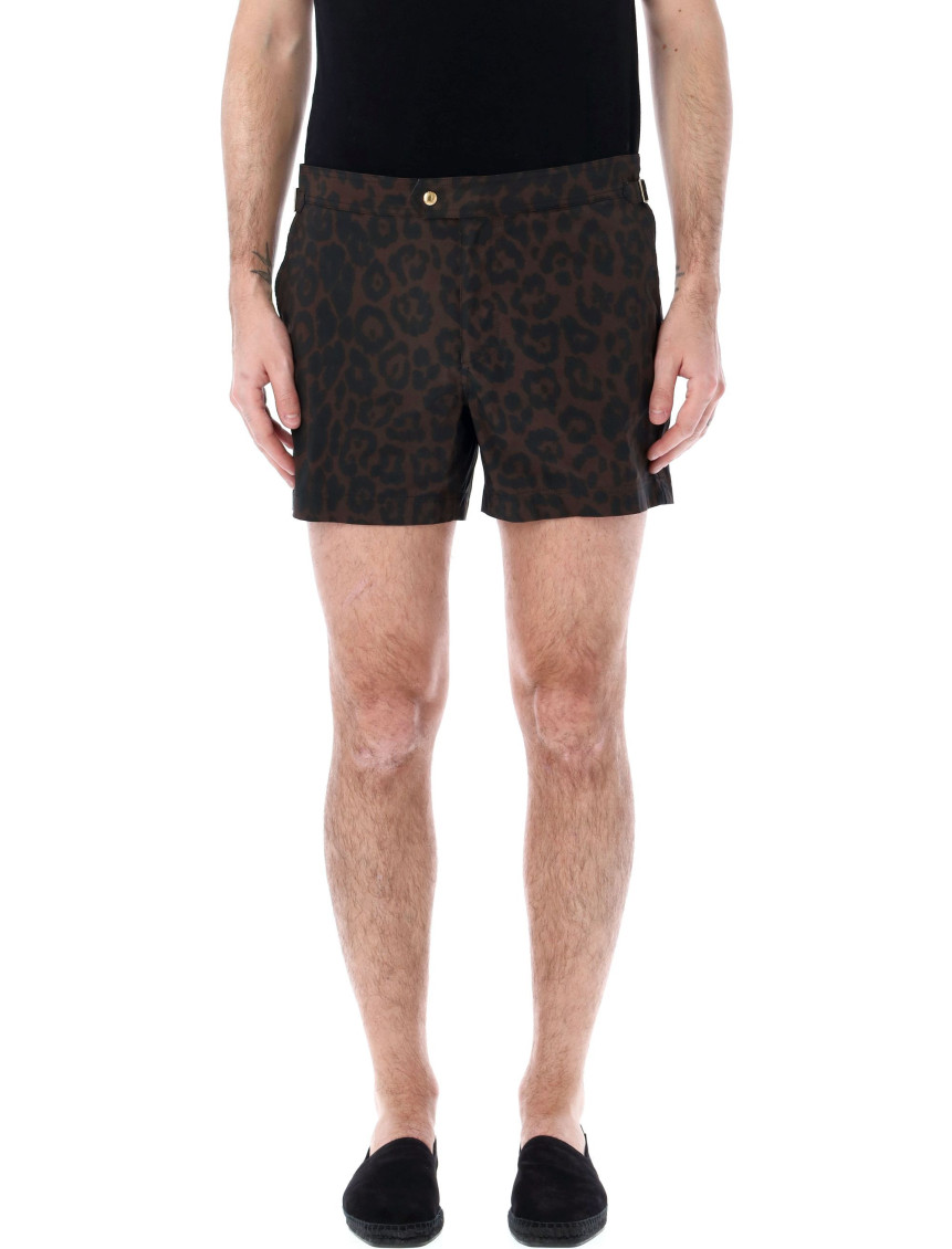 Cheetah-print swim shorts - Brown