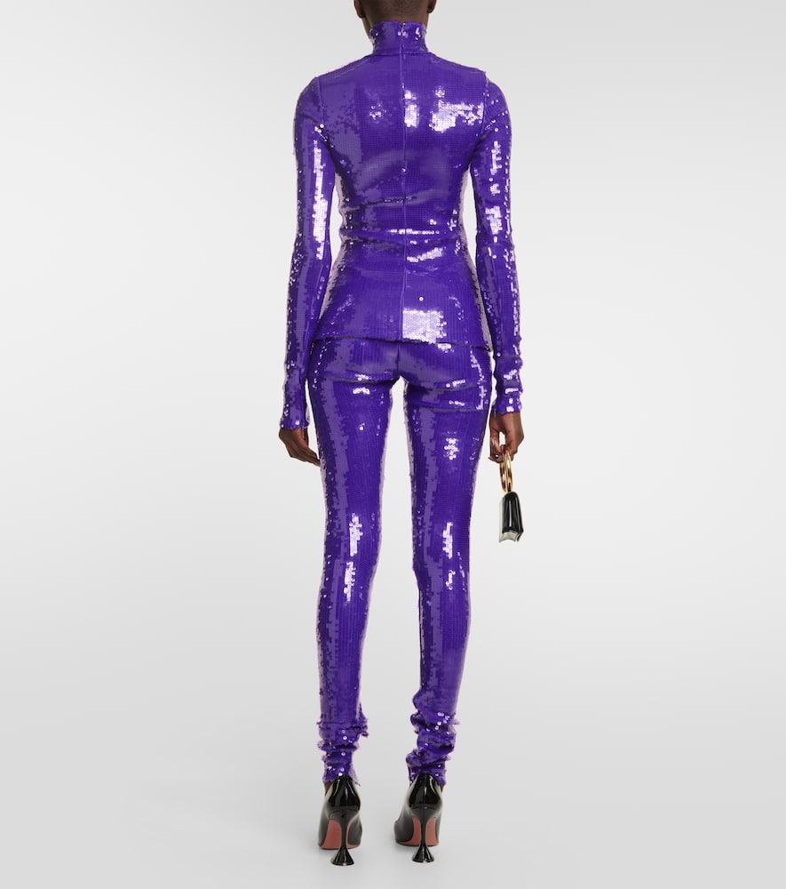 Sequined turtleneck top
