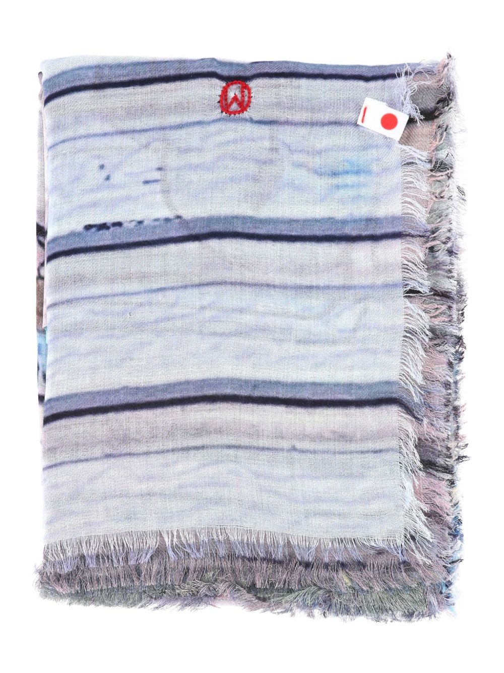 TALKING WALLS graphic-print scarf - Blue