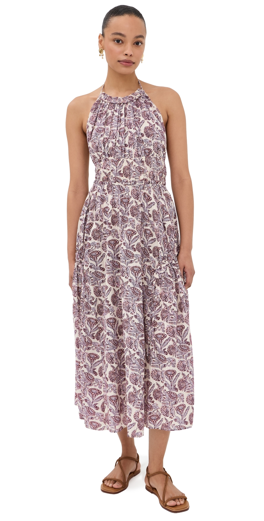 Anelise Halter Midi Dress Meadow