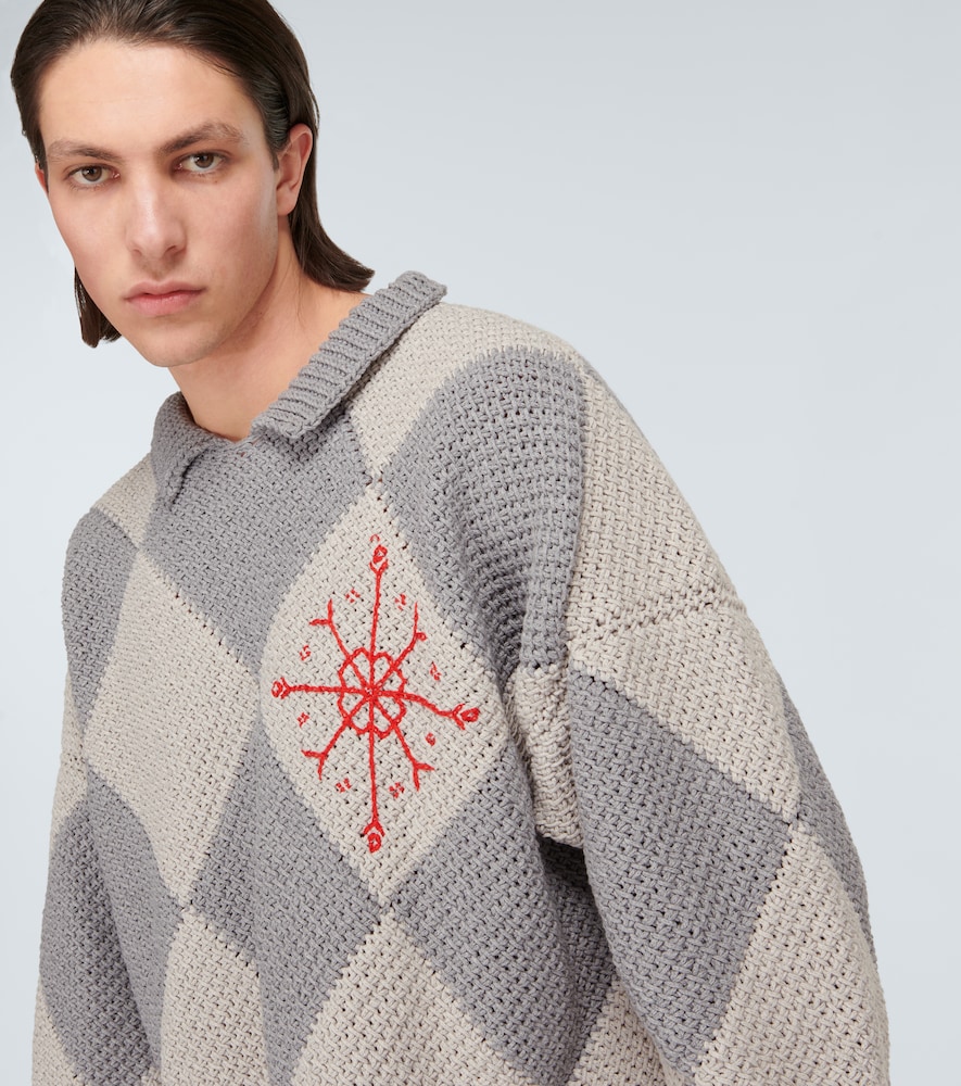 Embroidered cotton sweater