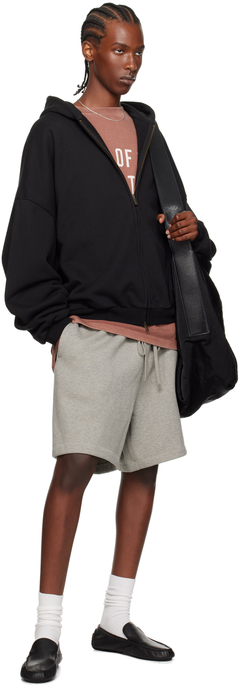 Fear of God ESSENTIALS Black Full-Zip Hoodie