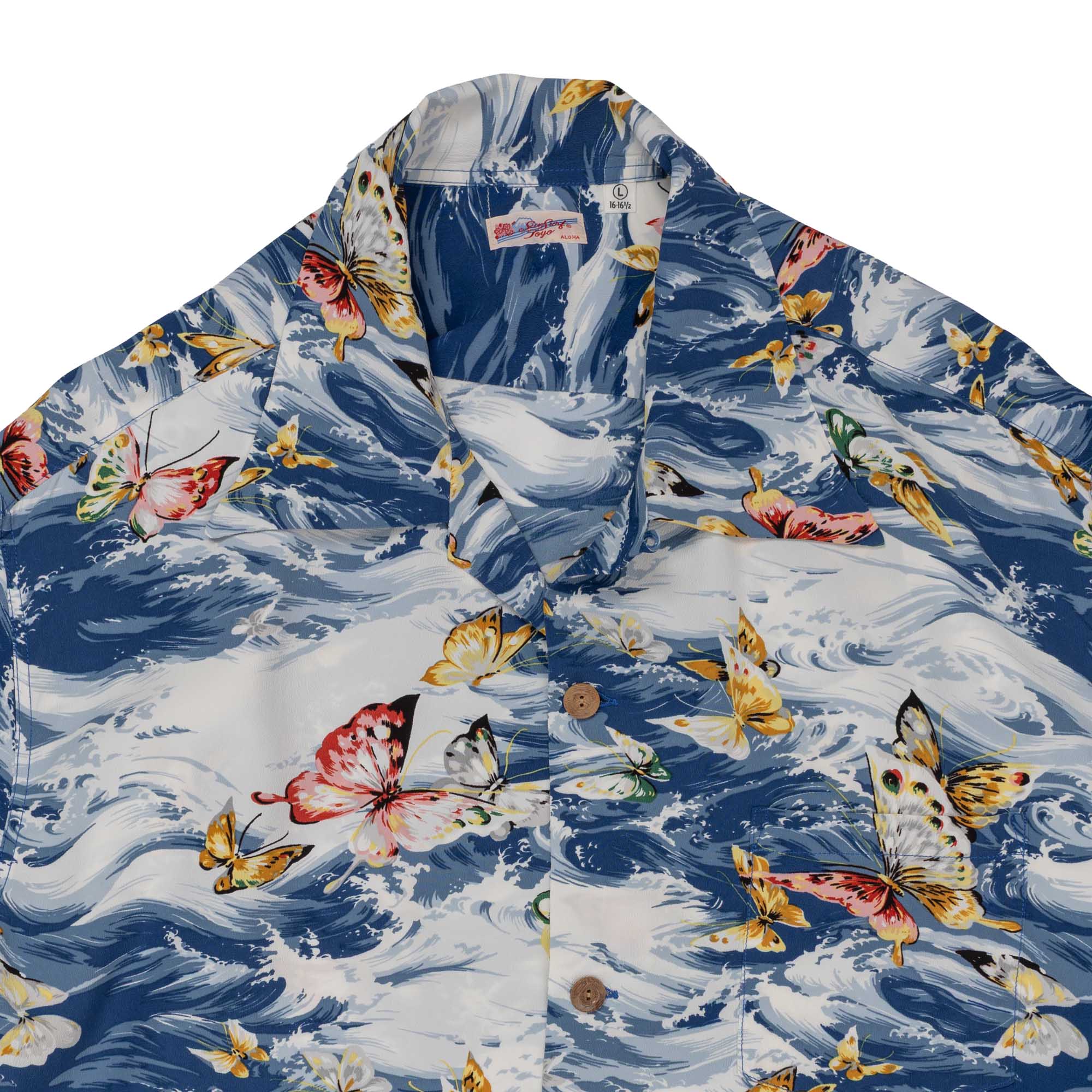 Butterfly Splash Hawaiian Shirt Navy