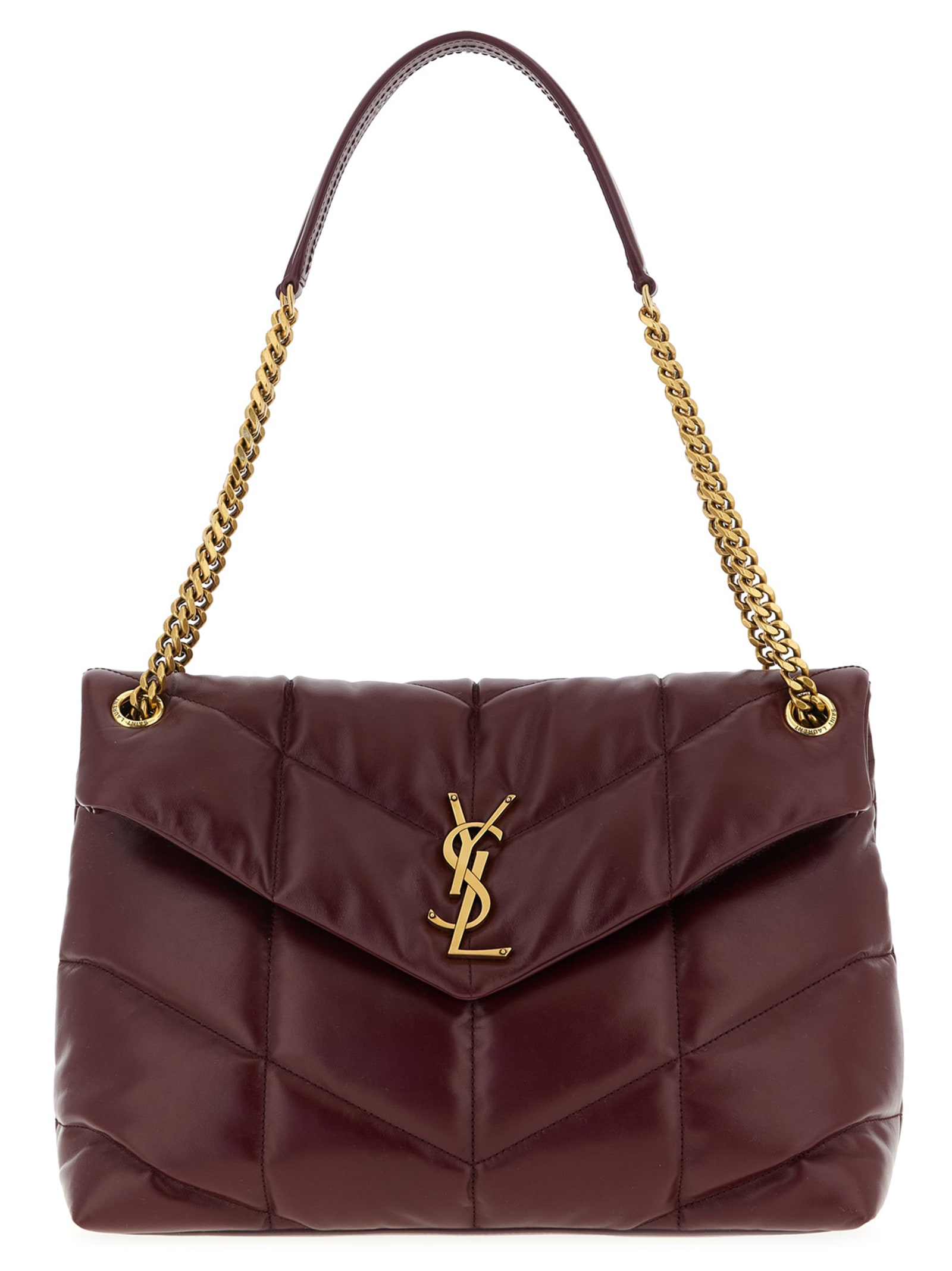 Medium Puffer Bag In Glossy Leather