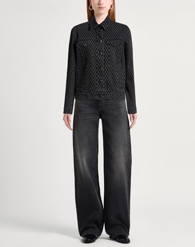Woman Denim outerwear Black Size 4 Cotton, Elastane
