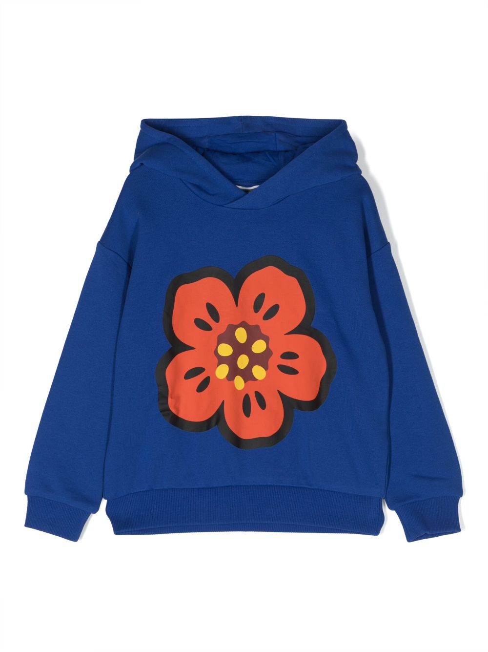 Boke Flower patch cotton hoodie - Blue
