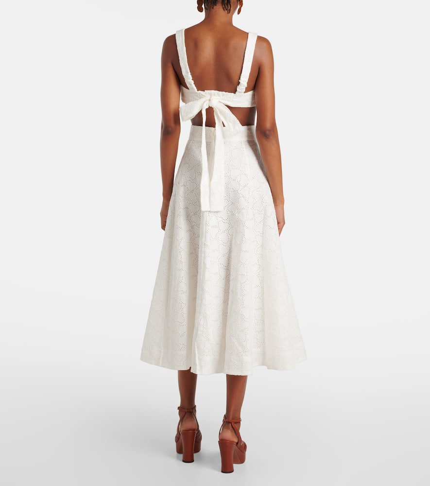 Zimmermann Crush Embroidered linen bra top