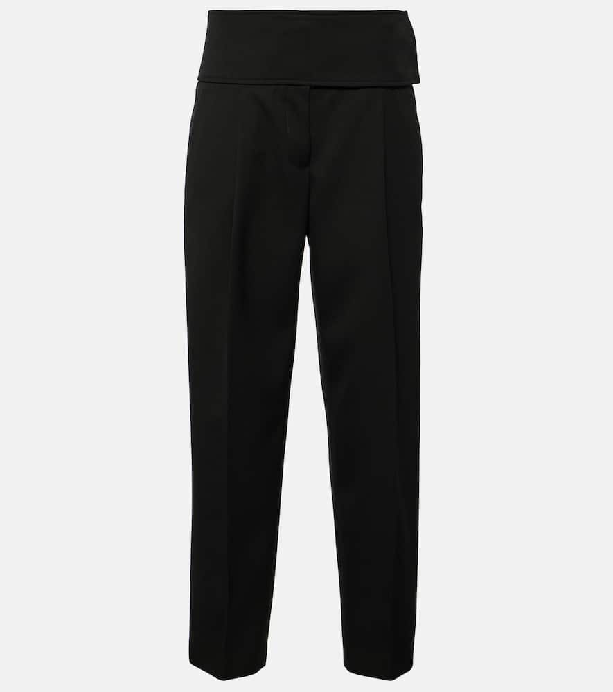 High-rise wool wide-leg pants