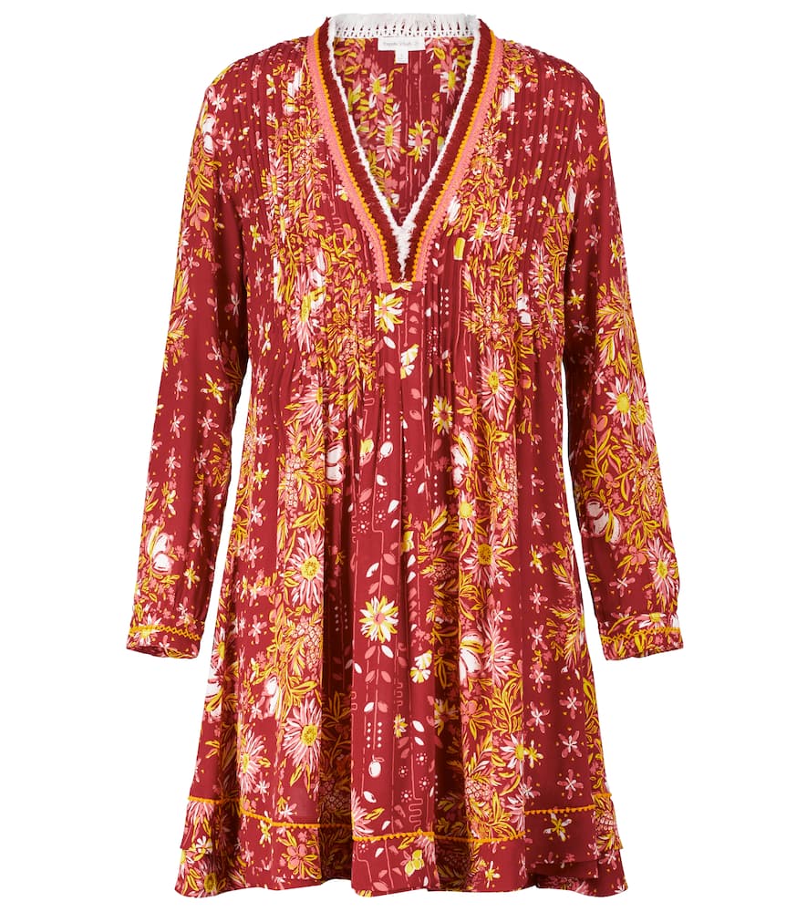 Ola fringed printed minidress