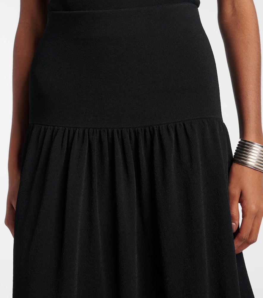 Knitted high-rise midi skirt