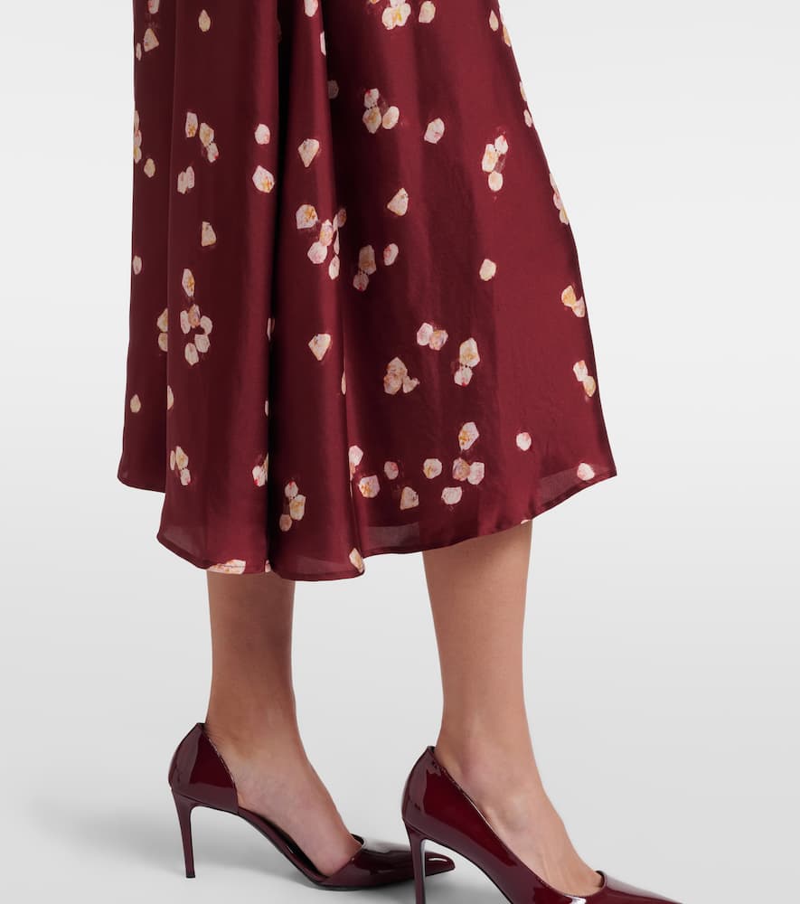 Printed belted silk shirt dress