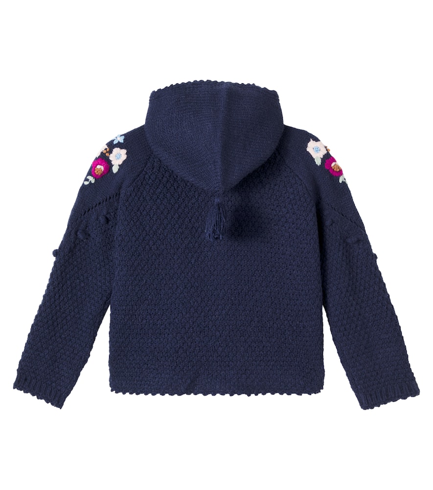 Floral embroidered knitted jacket