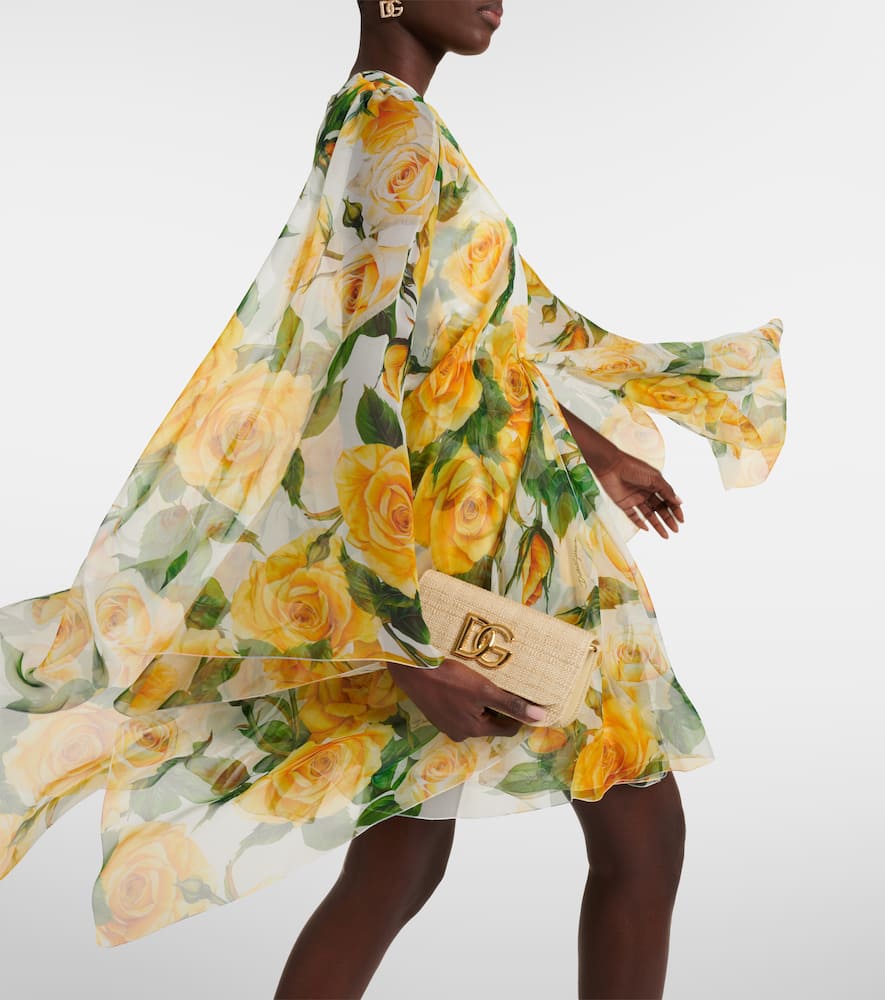 Floral silk chiffon minidress