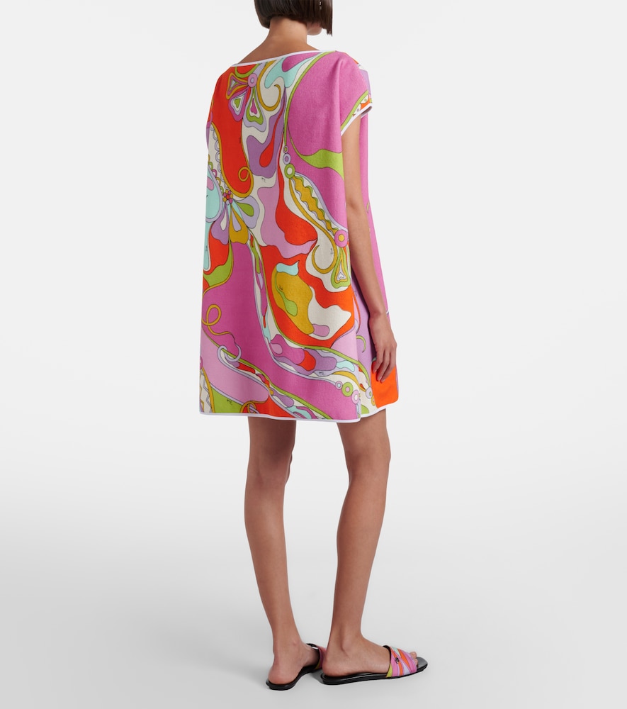 Orchidee cotton-blend terry minidress