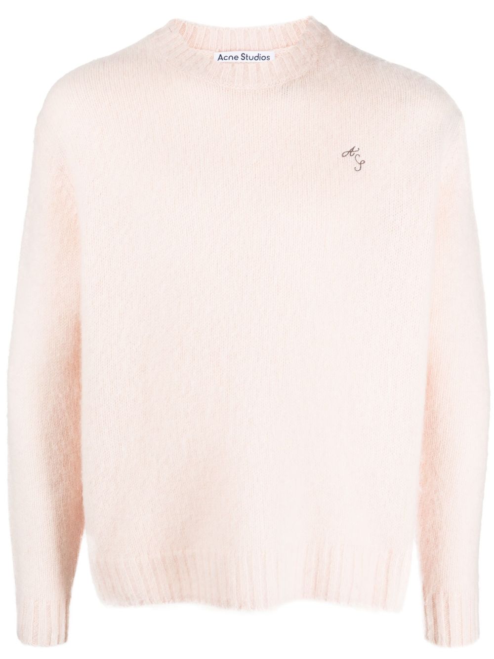 Embroidered-logo wool jumper - Black