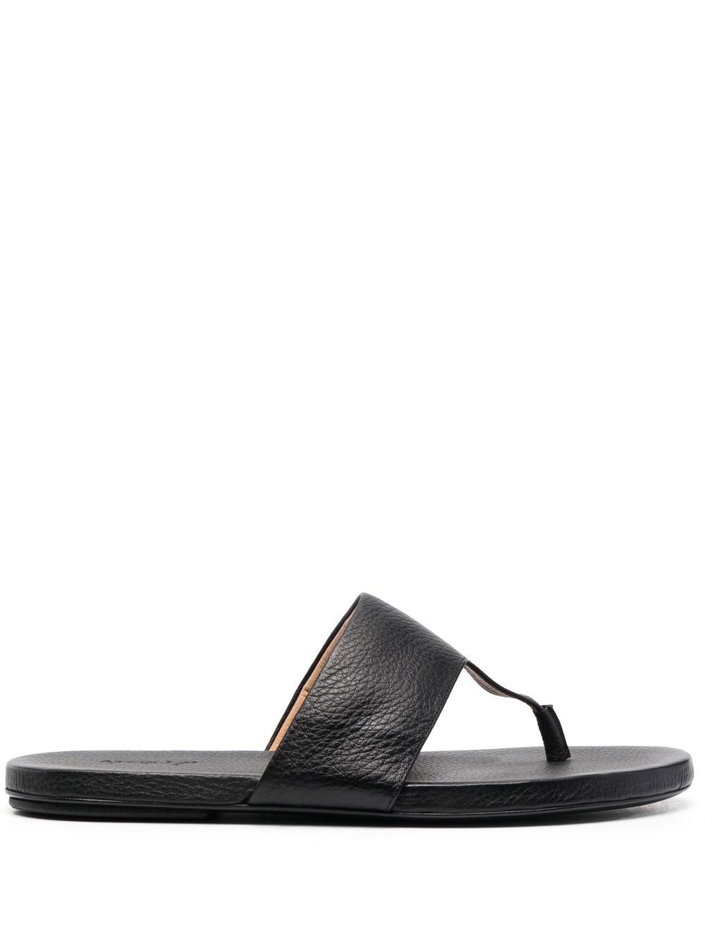 Thong-strap leather sandals - Brown